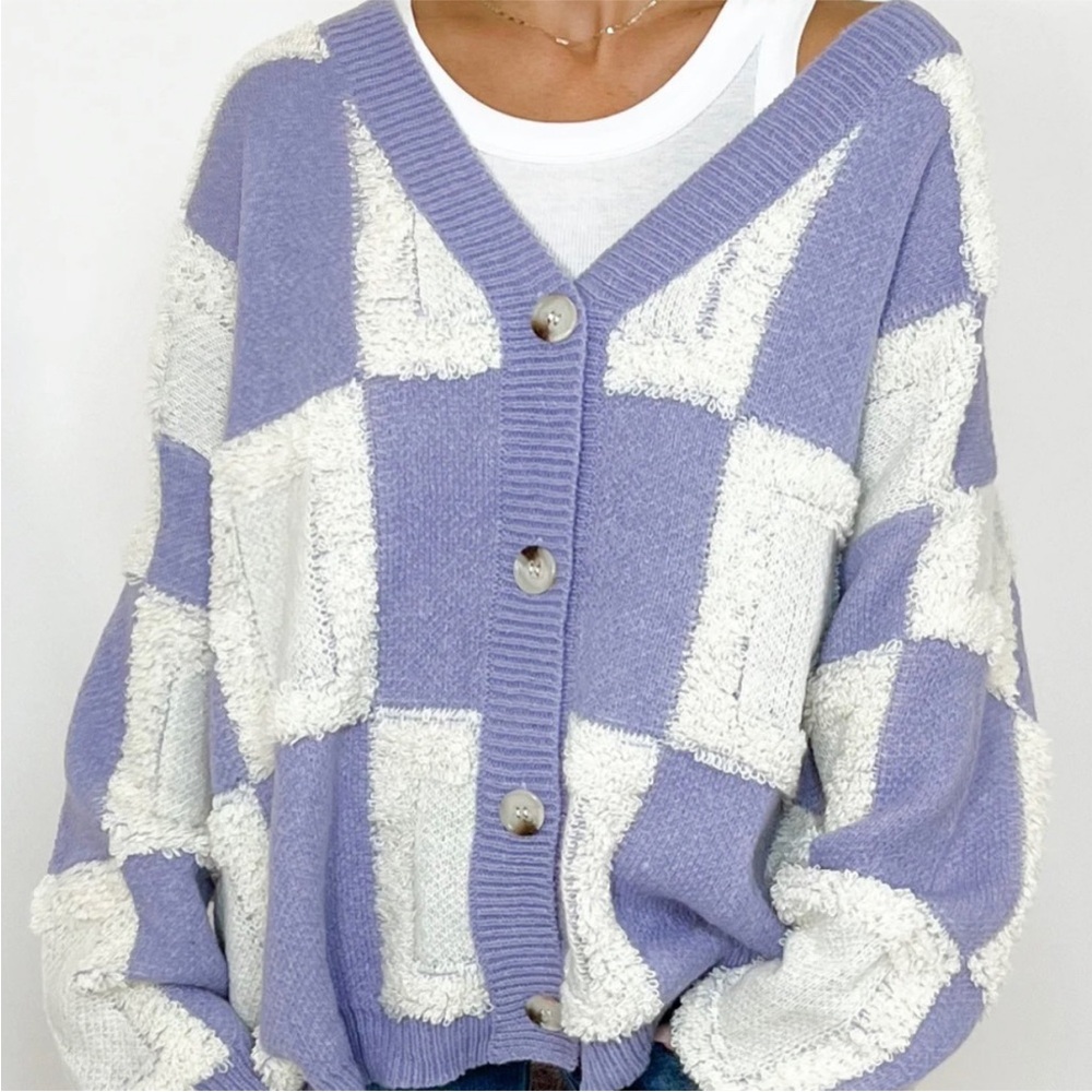 TALULAH | Scooter Checkered Oversized Cardigan